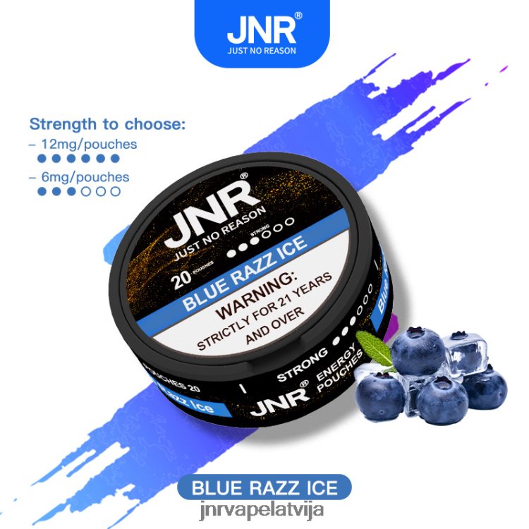 H2T4J104 JNR Vape Nicotine Content - jnr enerģijas maisiņi zils razz ledus