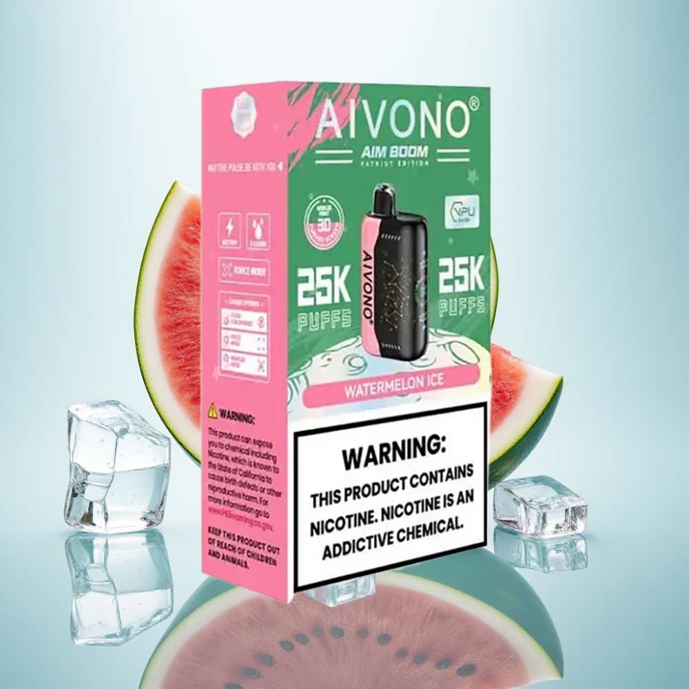 Aivono AIM BOOM 25000 Pūfu Disposable Vape Arbūzs Ledus (0%-5%, 28ml, 650mAh)