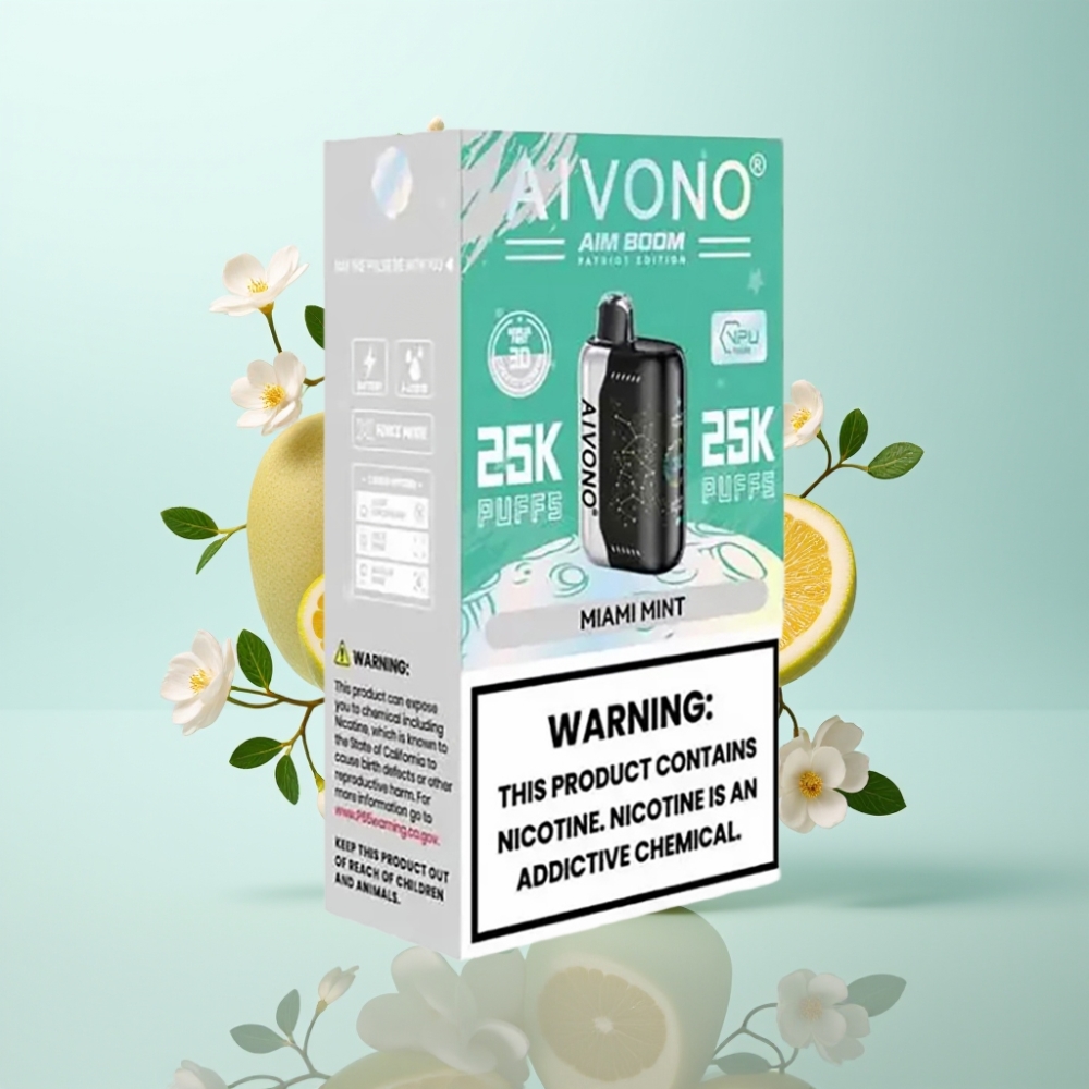 Aivono AIM BOOM 25000 Puffs 28ml Miami Mint 0-5% Nikotīns