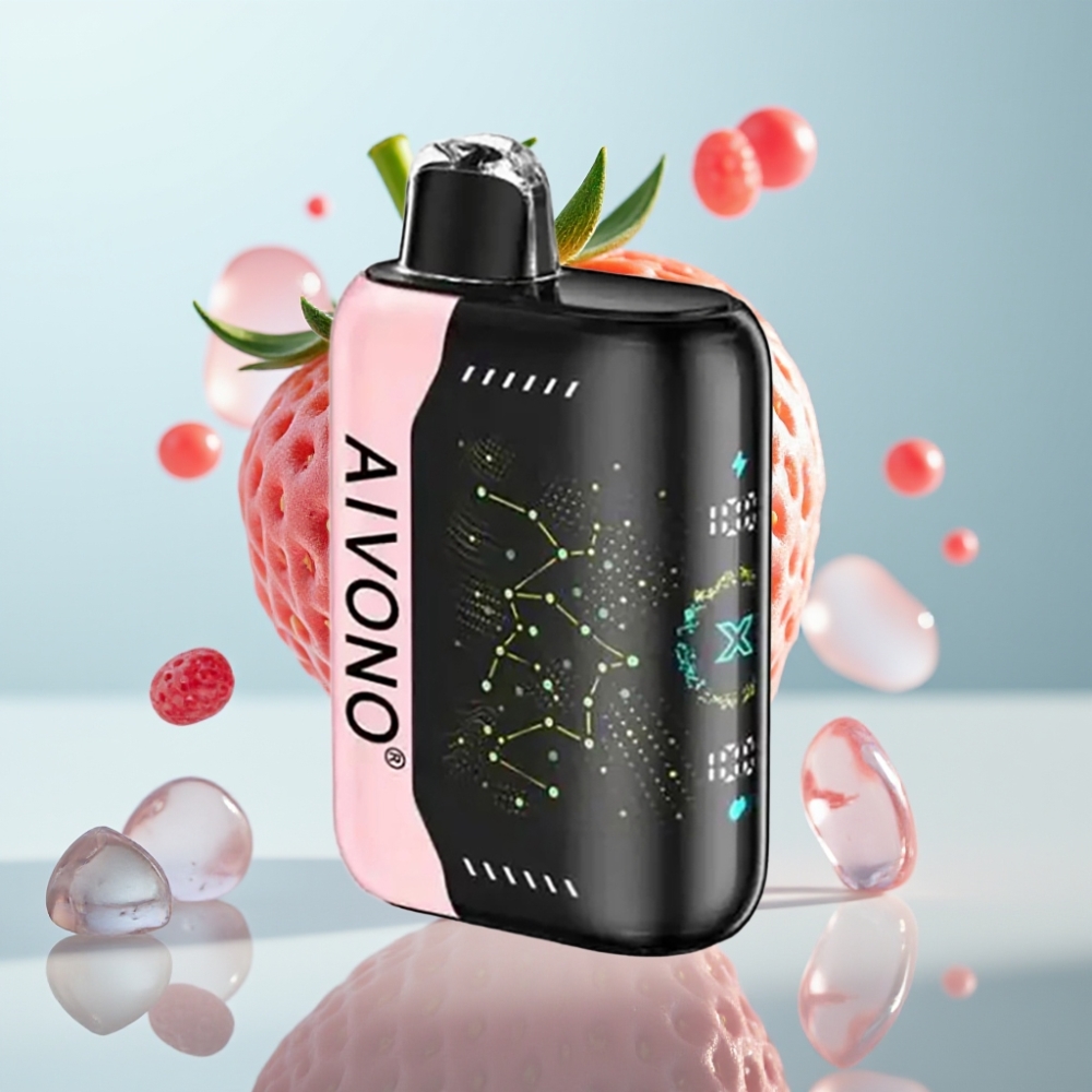 Aivono AIM BOOM 25000 Puffs Disposable Vape Zemeņu B Pop 0%-5% Nikotīns, 28ml, 650mAh