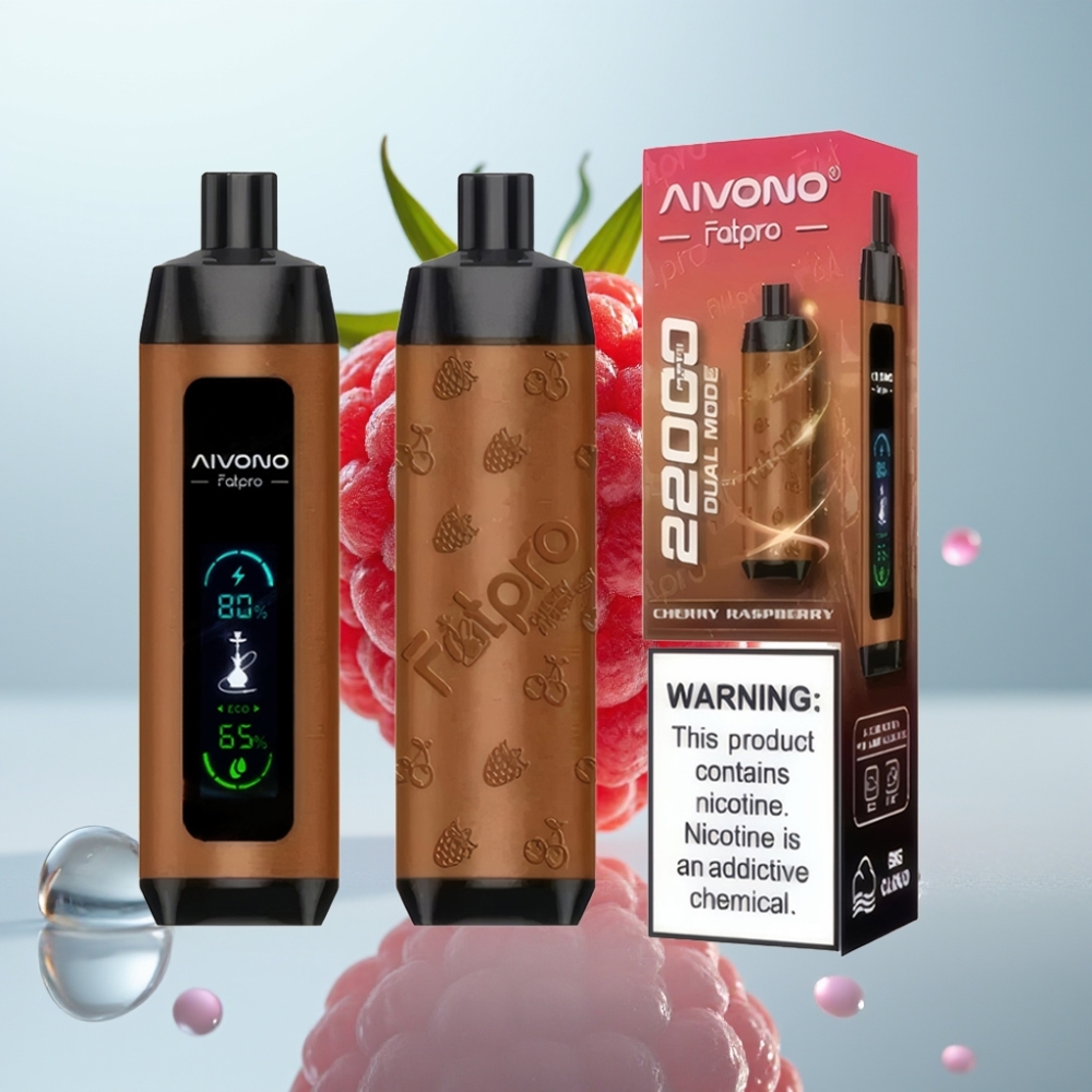 Aivono AIM FATPRO 22000 Puffs Disposable Vape Chrry Raspberry, 28ml, 0.6Ω, 5% Nikotīns