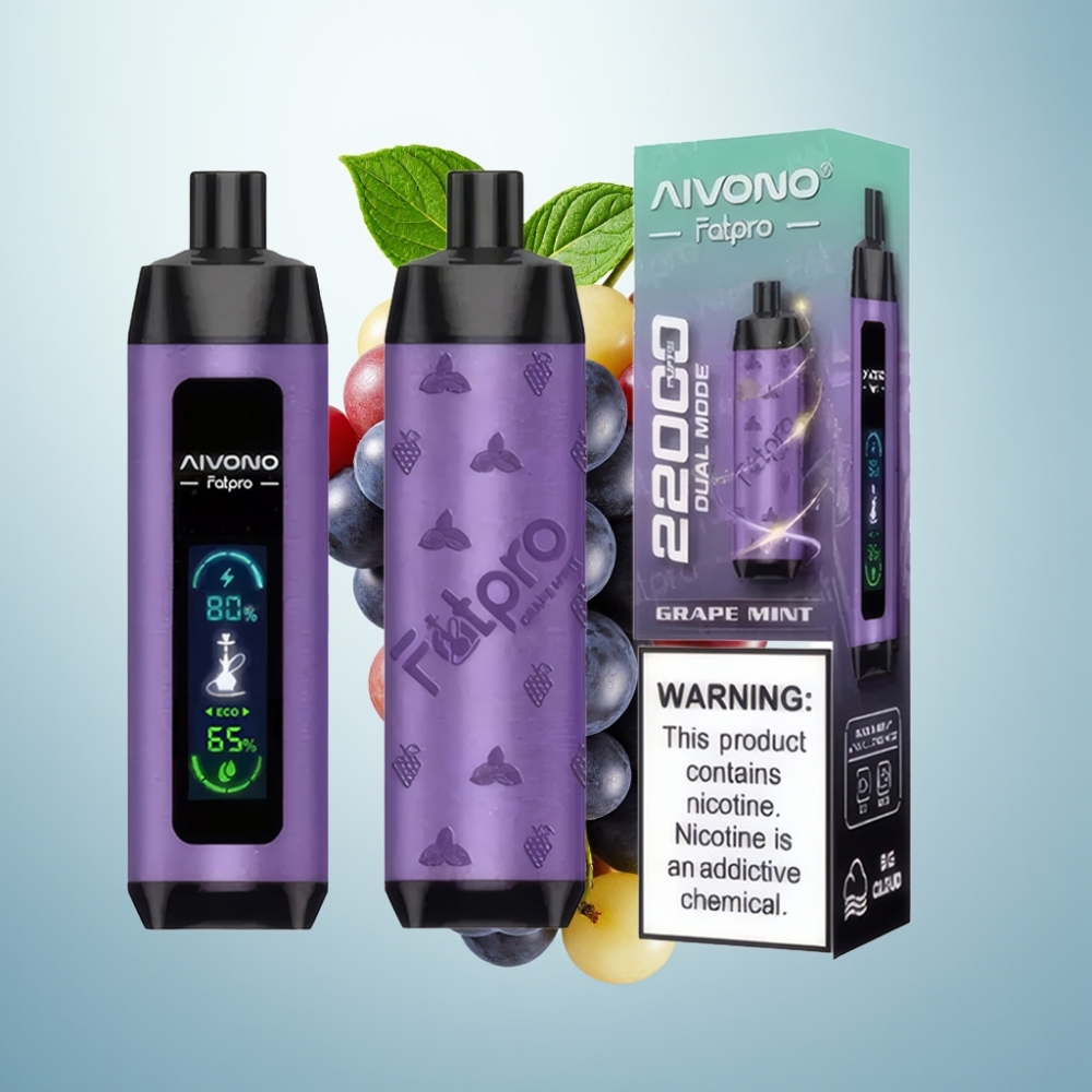 Aivono AIM FATPRO 22000 Puffs Disposable Vape Grape Mint, 28ml, 600mAh, 0.6Ω