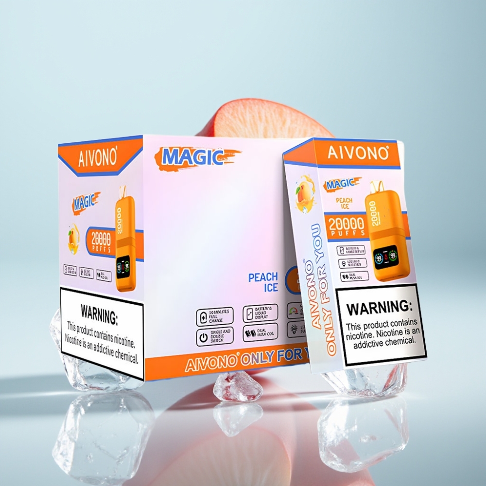 Aivono AIM MAGIC 20000 Pūfu Disposable Vape Persiku Ledus, 26ml, Type-C, 600mAh