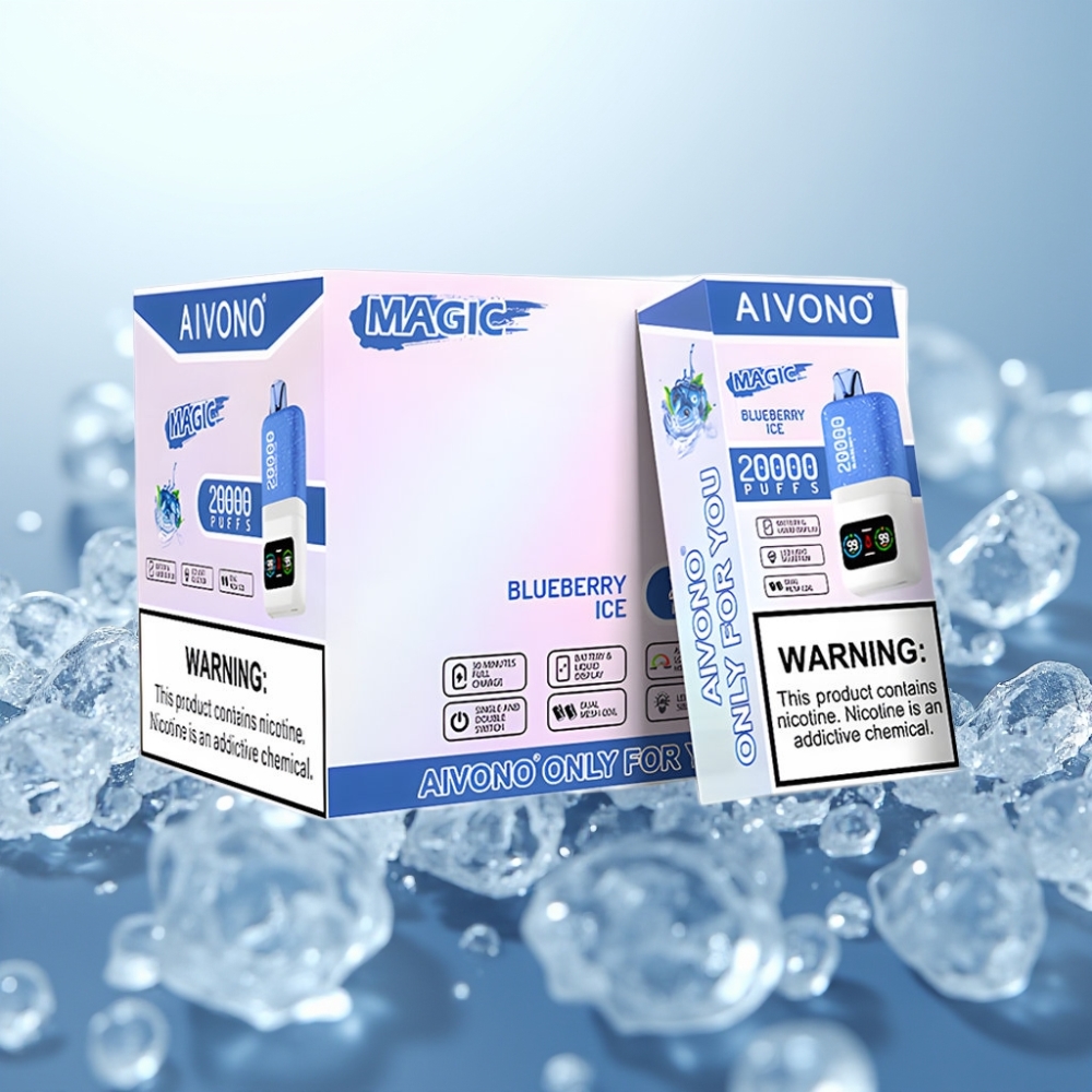 Aivono AIM MAGIC 20000 Puffs Disposable Vape Zemenes ledus, 5% Nikotīns, 26ml E-šķidrums, Type-C