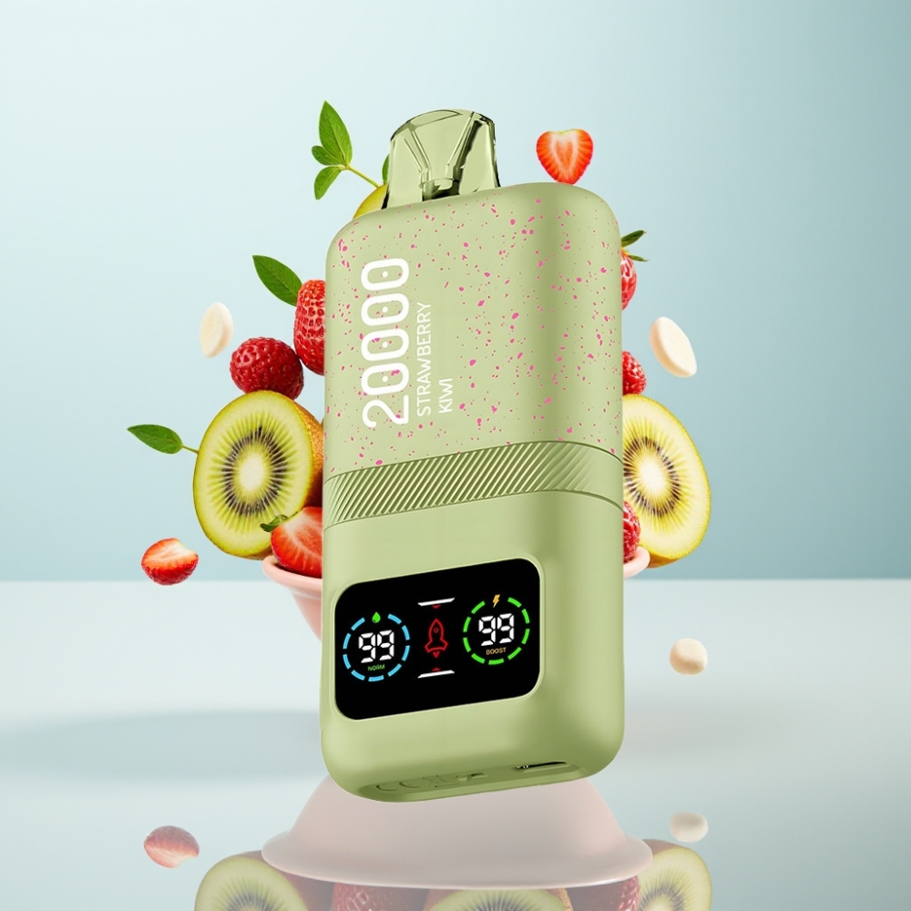 Aivono AIM MAGIC 20000 Puffs Disposable Vape ar zemeņu-kiwi garšu, 26ml, Type-C, LCD
