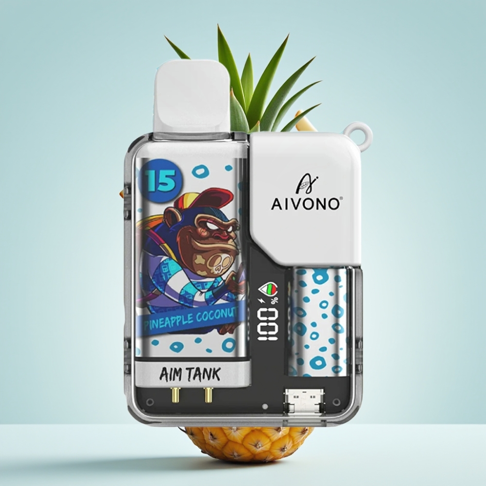 Aivono AIM-TANK 9500 Pūfu Disposable Vape Ananāsu Kokosrieksts 18ml 650mAh