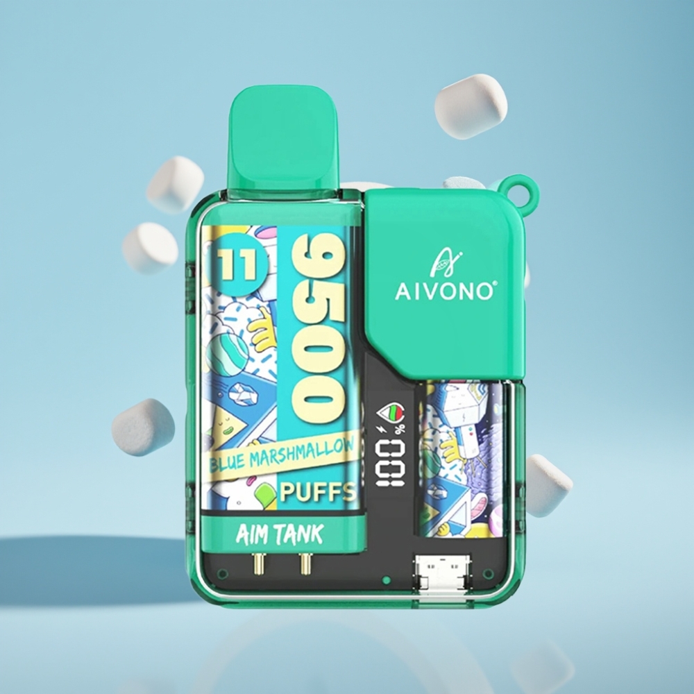 Aivono AIM-TANK 9500 Puffu Disposable Vape Zila Zefīra 18ml 650mAh