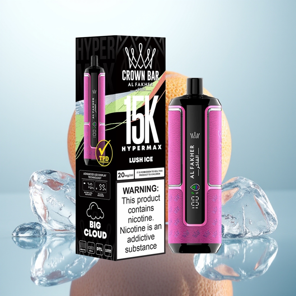 Al Fakher Crown Bar 15K Hypermax Disposable Luch Ice 22ml 15K puffs 6mg
