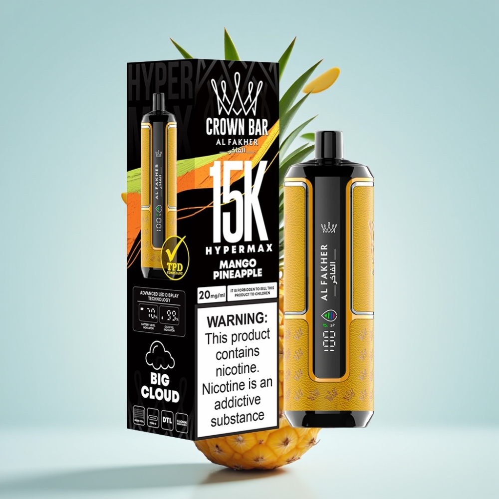 Al Fakher Crown Bar 15K Hypermax Disposable Mango Ananāss 22ml 6mg