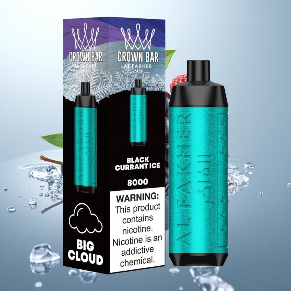 Al Fakher Crown Bar 8000 Crystal 18ml 5mg Black Currant Ice