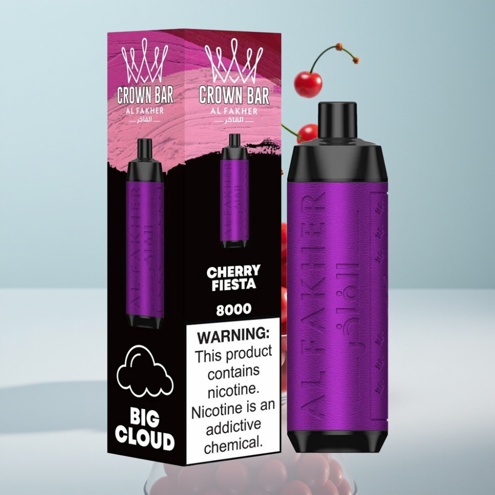 Al Fakher Crown Bar 8000 Crystal Disposable 18ml 5mg 8000 Puff Kiršu Fiesta