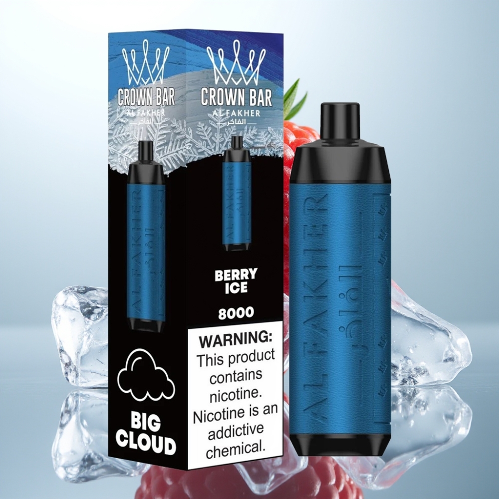 Al Fakher Crown Bar 8000 Crystal Disposable Vape Berry Ice, 8000 puffs, 18ml, 5mg