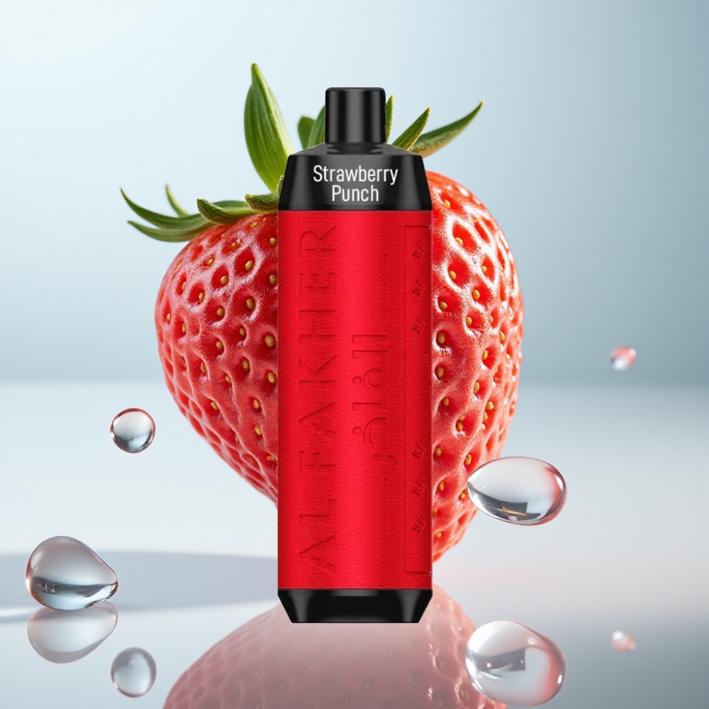 Al Fakher Crown Bar 8000 Crystal Disposable Vape Zemeņu Punch, 18ml, 8000 Piepūšanas, 5mg Nikotīna