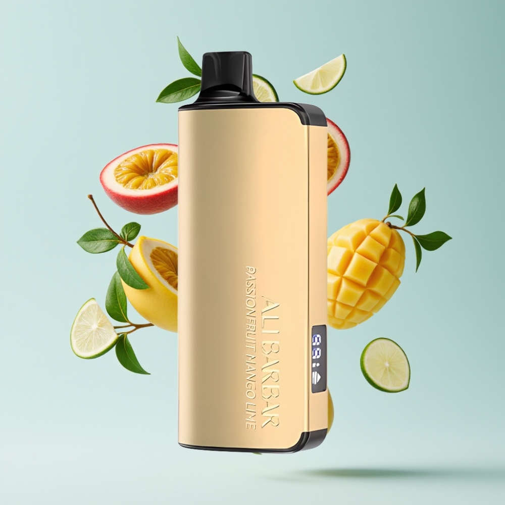 Alibarbar Ingot 9000 Puffs Disposable Vape, 22ml, 2350mAh, LED, Marģelona Mango Laims