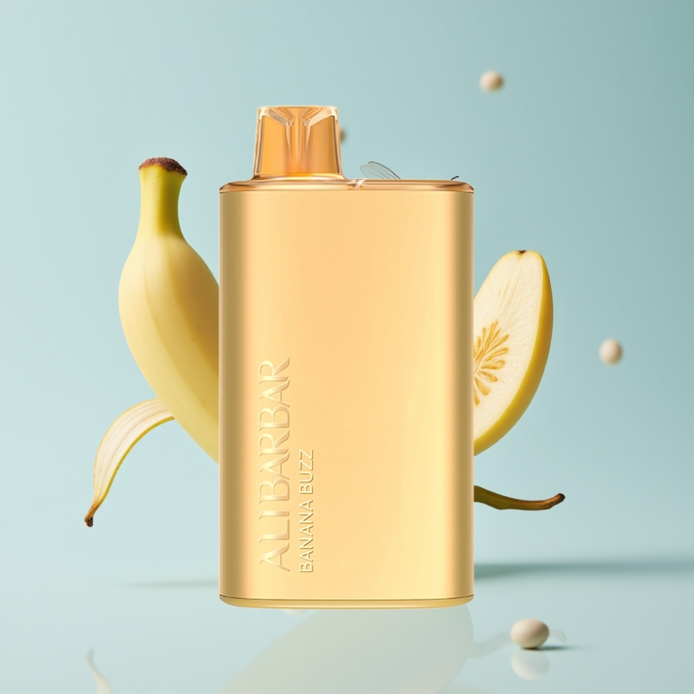Alibarbar Rich 8000 Puffs Izmēģināmais Vape Banana Buzz, 20ml, 2000mAh