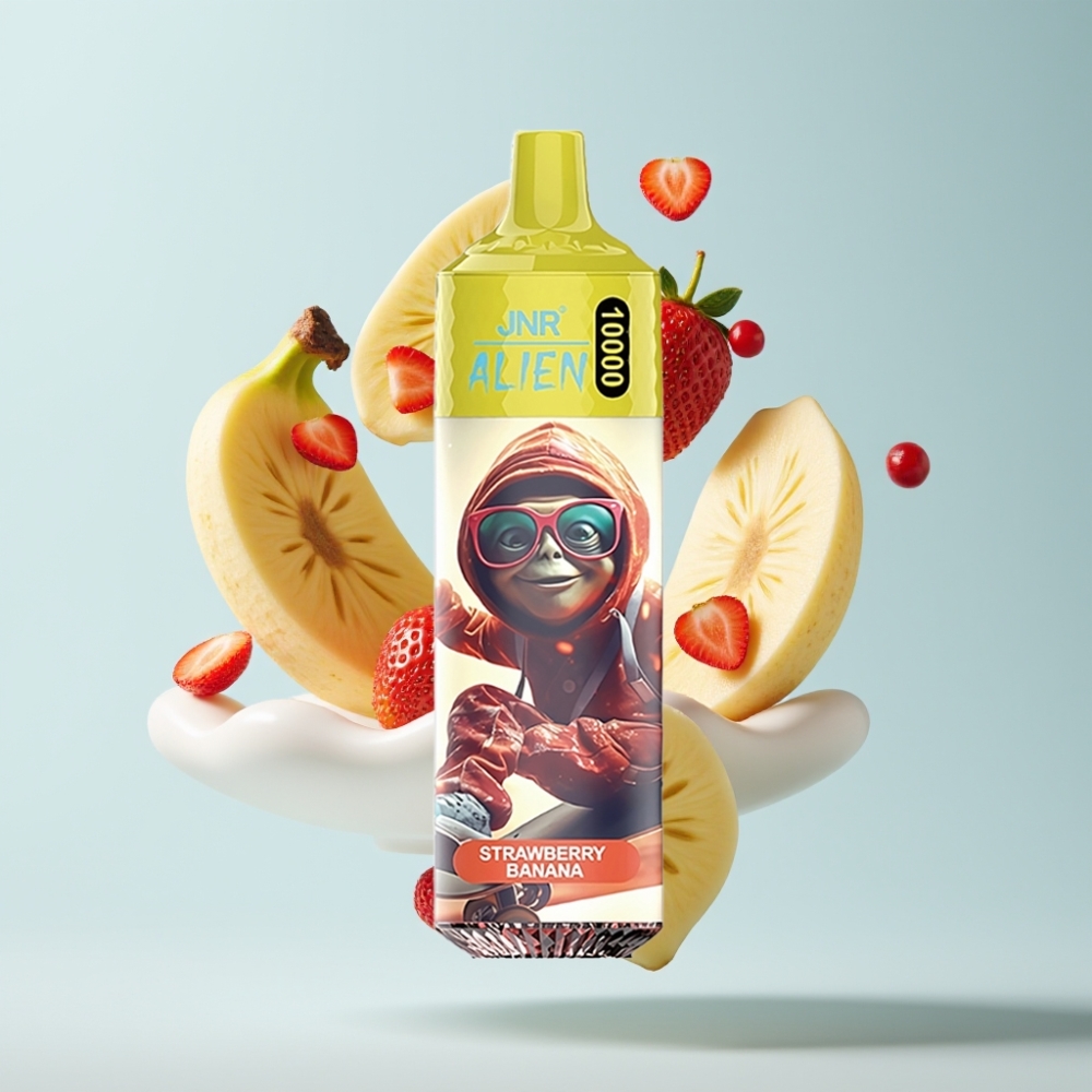 JNR Alien 10000 Pūfu Disposable Vape Zemeņu Banāns, 850mAh, 20ml