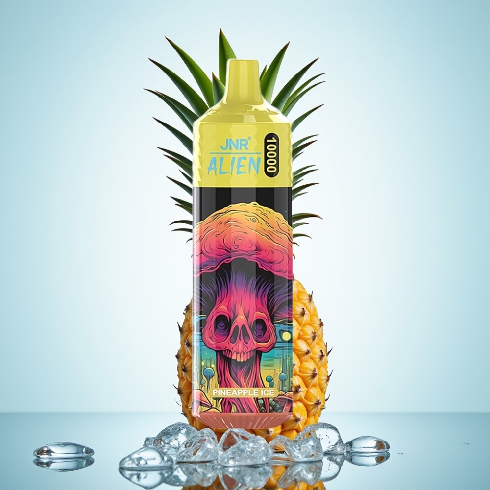 JNR Alien 10000 Puffs Disposable Vape Ananāsu Ledus, 850mAh, Type-C, LED