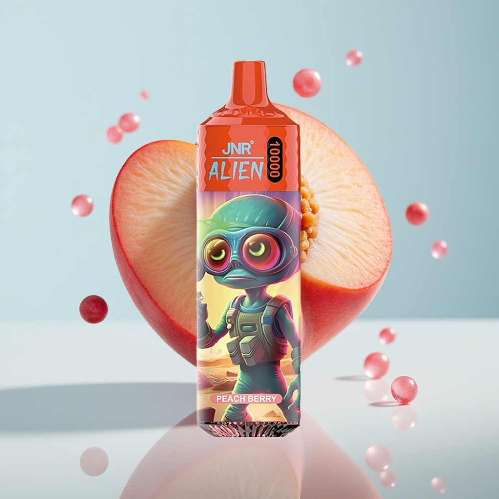 JNR Alien 10000 Puffs Disposable Vape Persiku Oga, 850mAh, Type-C, RGB