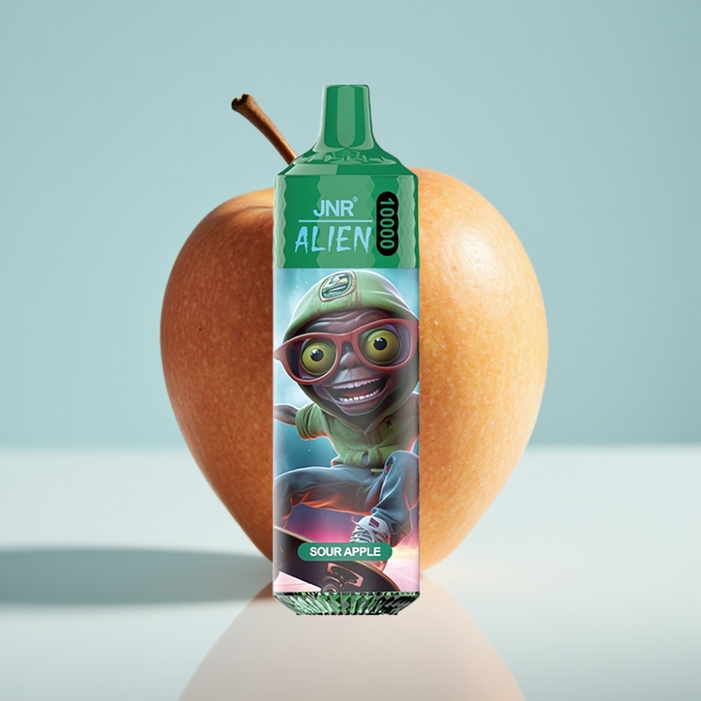 JNR Alien 10000 Puffs Disposable Vape Skābā ābols, 850mAh, 20ml, Type-C