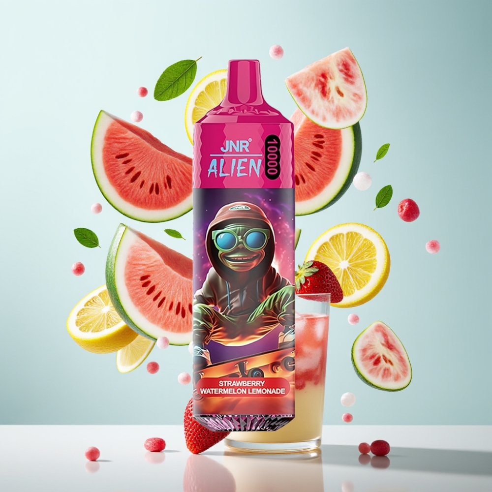 JNR Alien 10000 Puffs Disposable Vape Zemeņu Arbūzu Limonāde, 850mAh, Type-C, RGB