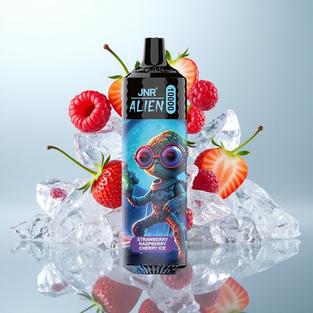 JNR Alien 10000 Puffs Disposable Vape Zemeņu aveņu ķiršu ledus, 850mAh, 20ml