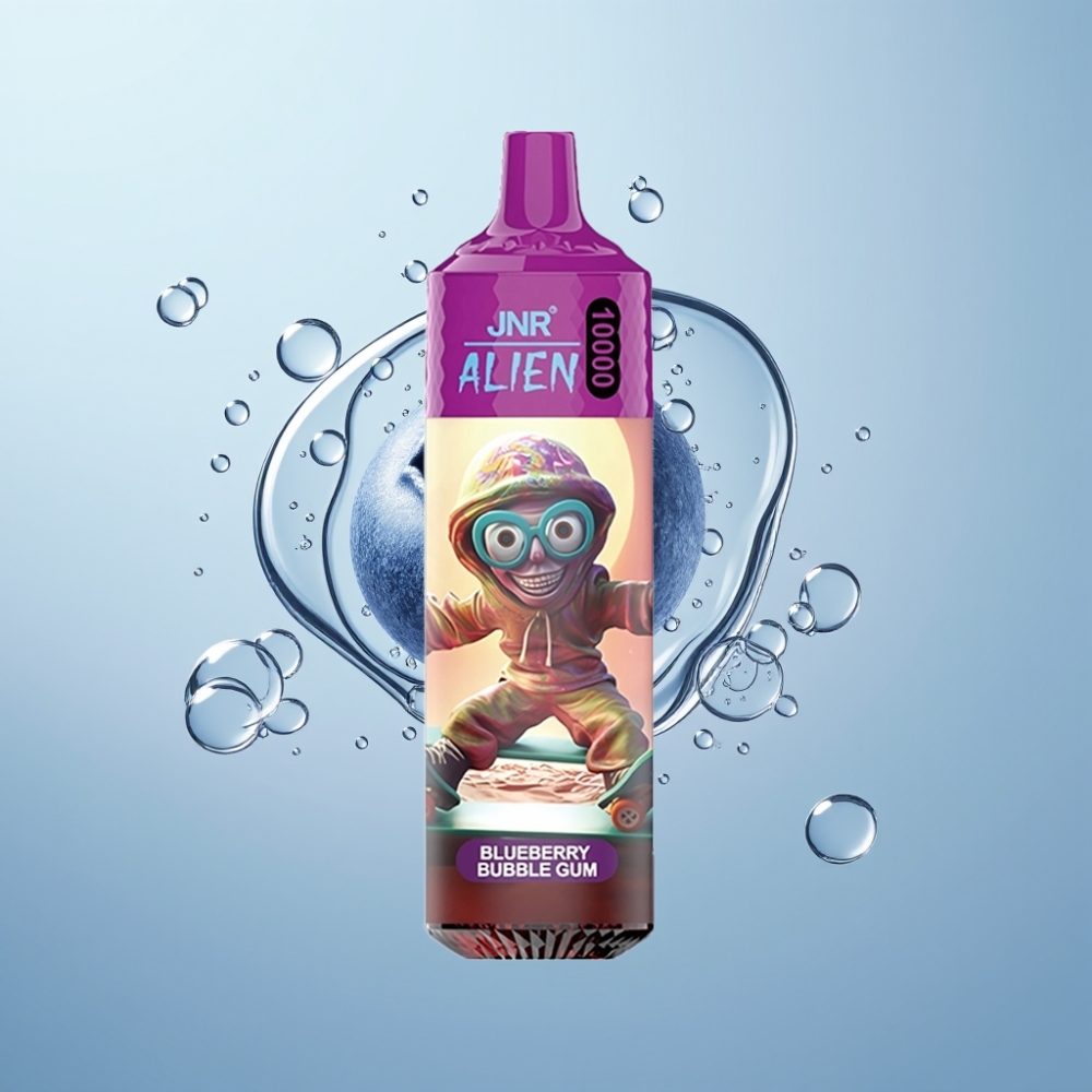 JNR Alien 10000 Puffs Disposable Vape Zilā Mellenes Košļājama Gumija 850mAh Type-C RGB