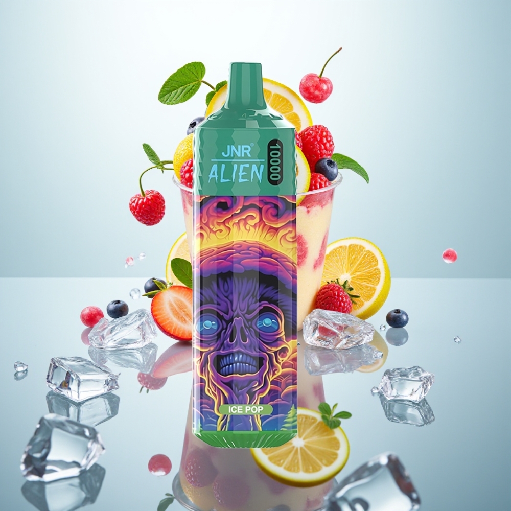JNR Alien 10000 Puffs Dispozabla e-cigarete ar Ice Pop garšu, 850mAh, Type-C