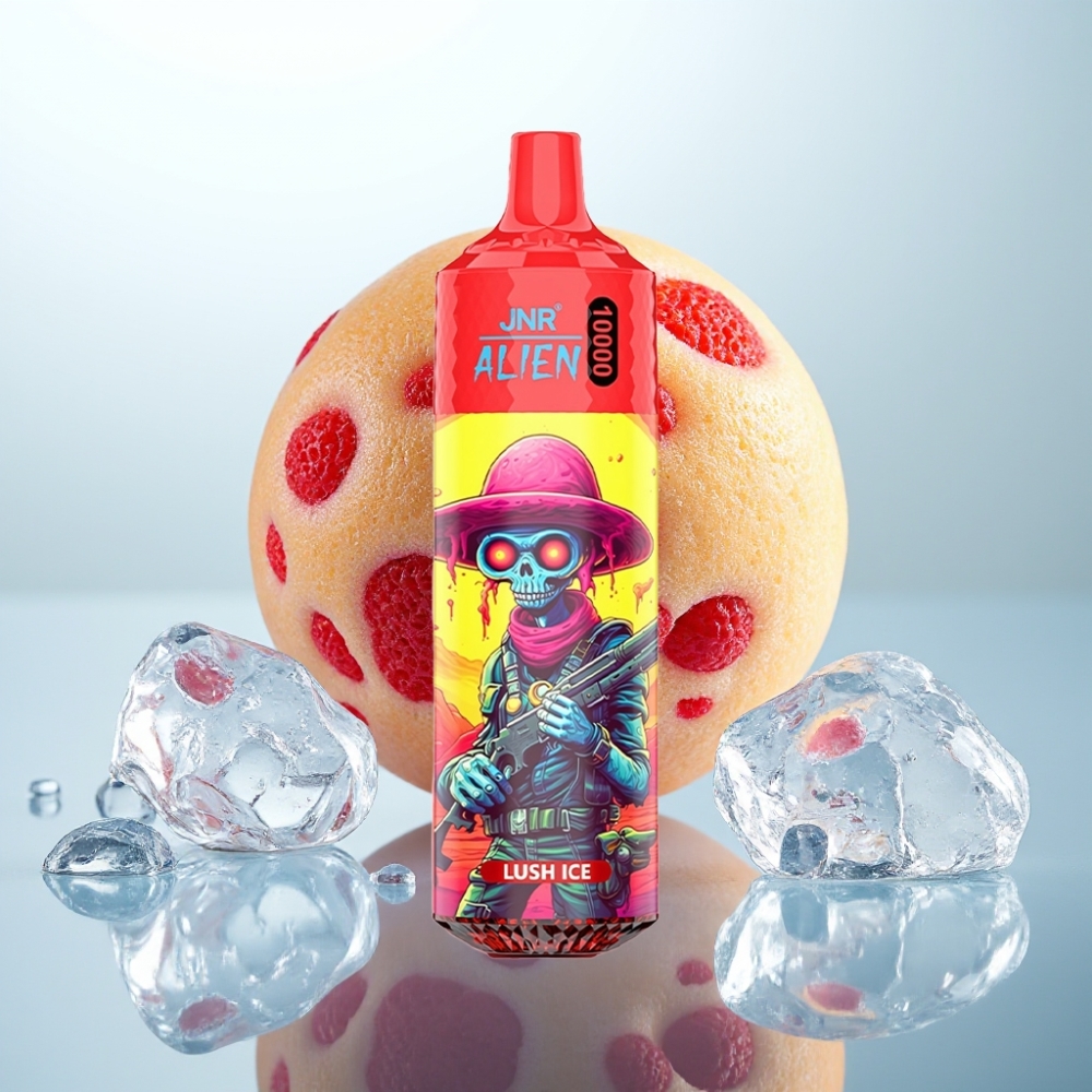 JNR Alien 10000 Puffs Dispozablais Veips Lush Ice, 850mAh, 20ml, Type-C, RGB