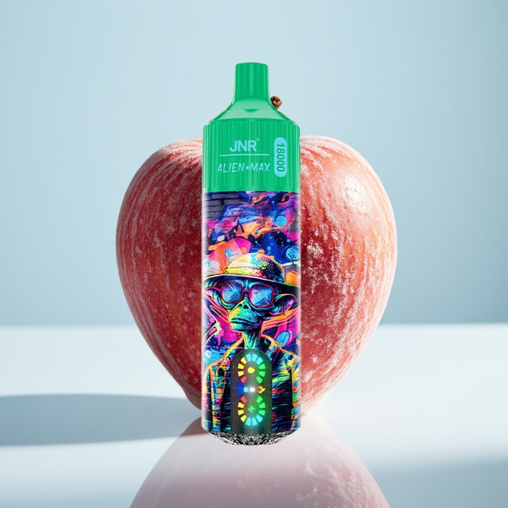 JNR Alien Max 18000 Puffs Disposable Vape Led Displejs, 28ml, 5% Nikotīns, Saldēts Ābols