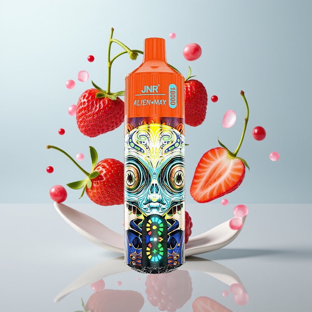 JNR Alien Max 18000 Puffs Disposable Vape Zemeņu Aveņu Ķiršu, LED, 28ml, Type-C