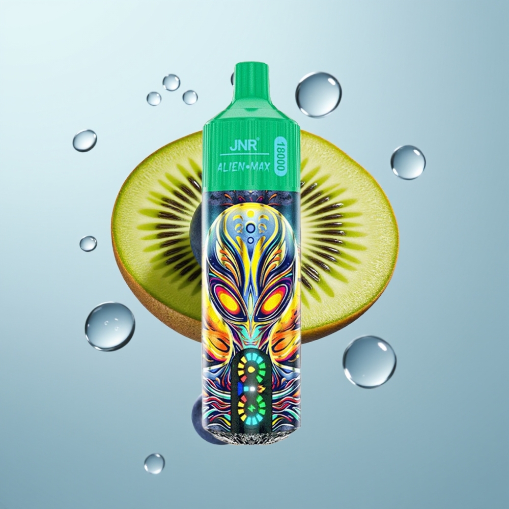 JNR Alien Max 18000 Puffs Disposable Vape Zemenes-Avenes, LED Displejs, 28ml, Type-C