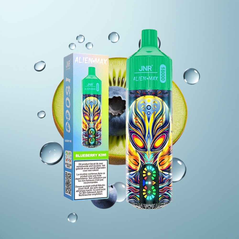 JNR Alien Max 18000 Puffs Disposable Vape Zemenes-Avenes, LED Displejs, 28ml, Type-C