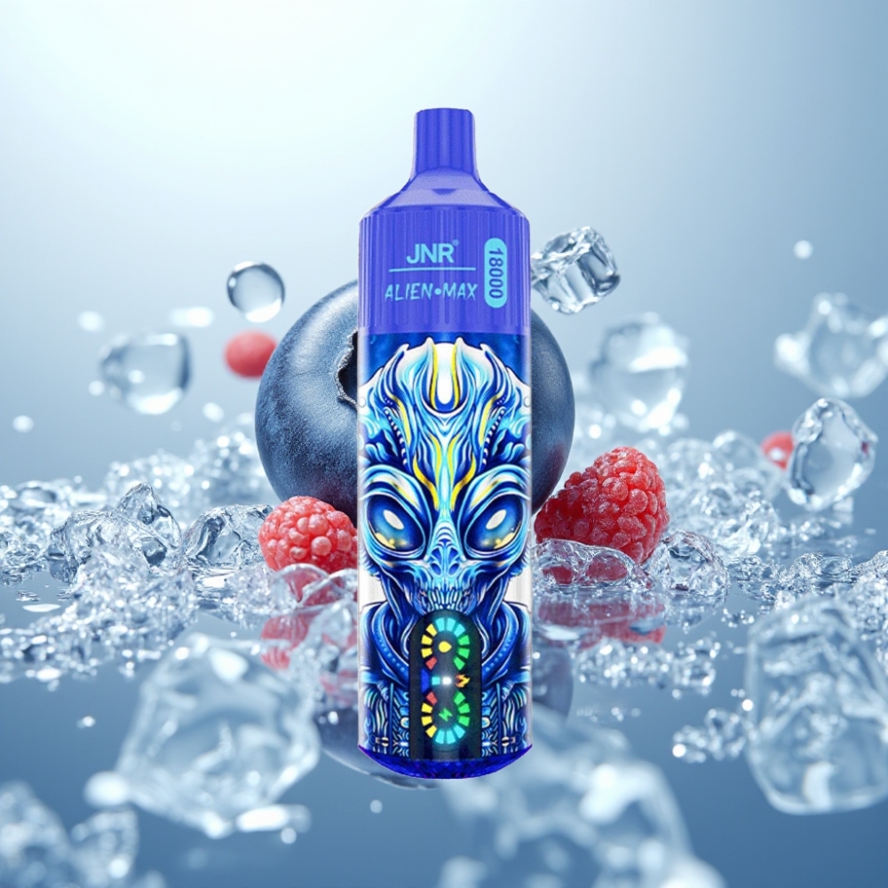 JNR Alien Max 18000 Puffs Disposable Vape Zemenes ar Ledu, Dual Mesh Coil, 850mAh