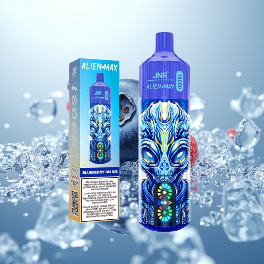 JNR Alien Max 18000 Puffs Disposable Vape Zemenes ar Ledu, Dual Mesh Coil, 850mAh