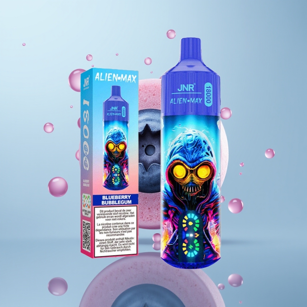 JNR Alien Max 18000 Puffs Disposable Vape Zilā Mellenes Koļonūde 20 garšas, 850mAh, 28ml