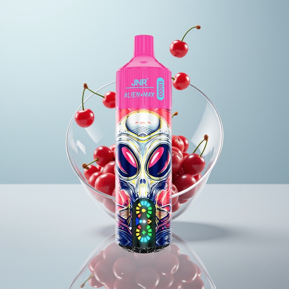 JNR Alien Max 18000 Puffs Disposable Vape Ķiršu Oga, LED, 28ml, Type-C