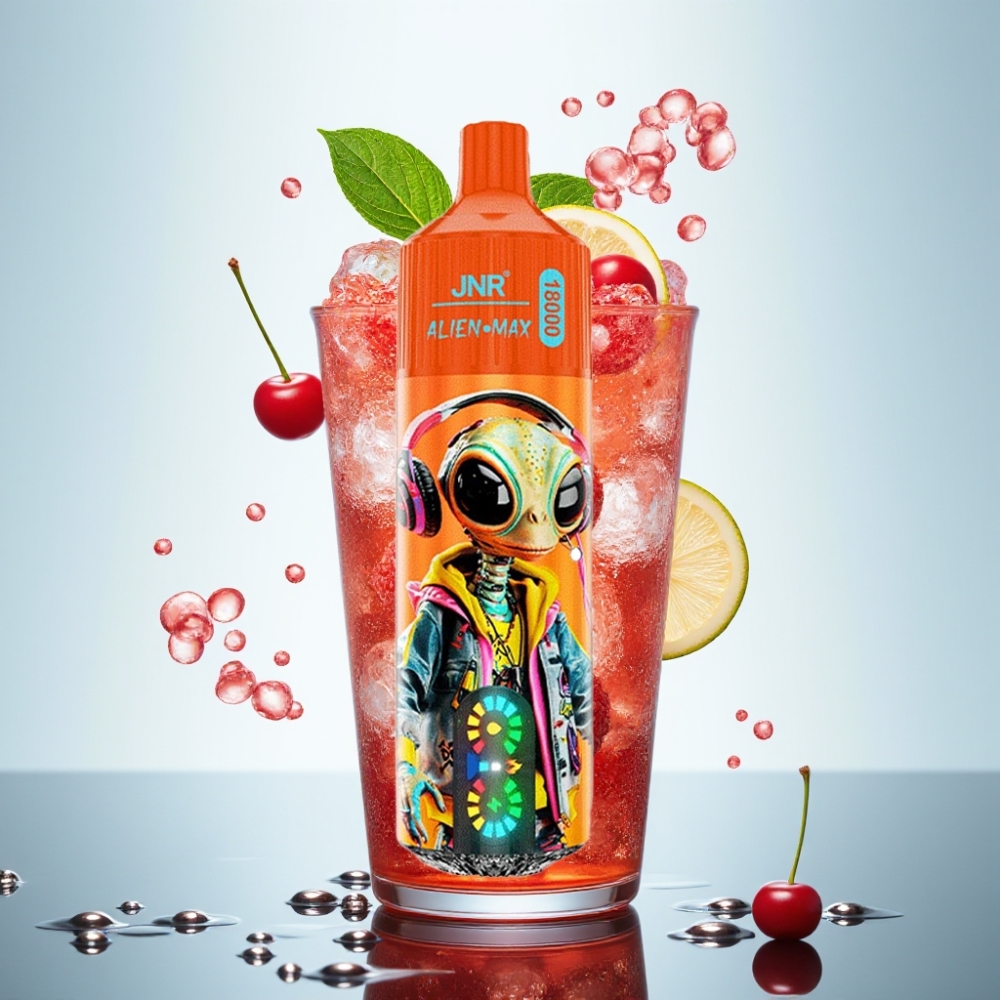 JNR Alien Max 18000 Puffs Izsūcēja Veips Gašķeriju Kola, LED, 28ml, 850mAh