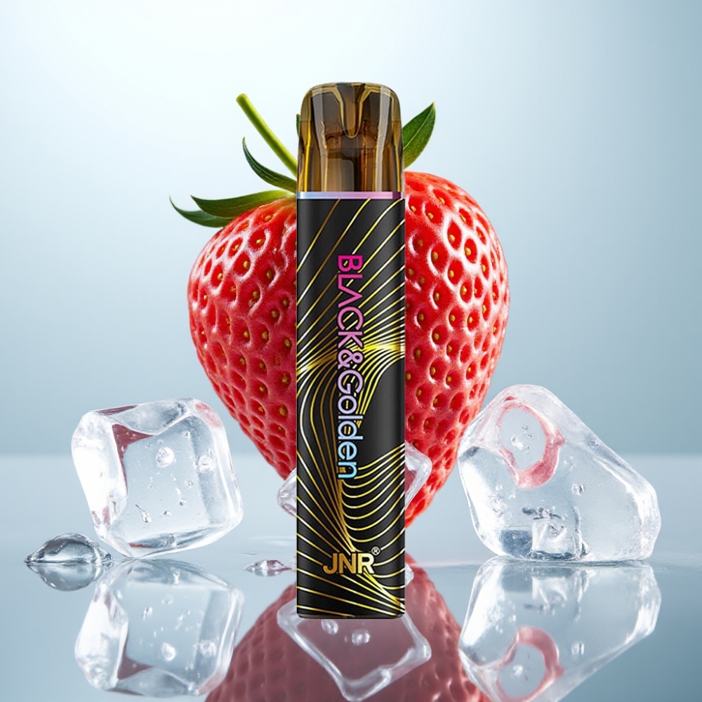 JNR Black&Golden 800 Puffs 2ml Zemeņu Ledus Disposable Vape