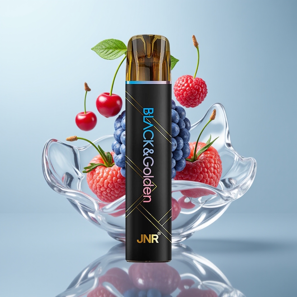 JNR Black&Golden 800 Puffs Disposable Vape Blue Razz Cherry 2ml 2%