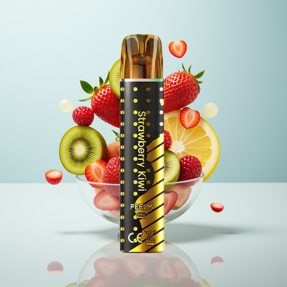 JNR Black&Golden 800 Puffs Disposable Vape Zemeņu Kiwi 2ml 2% Nikotīns