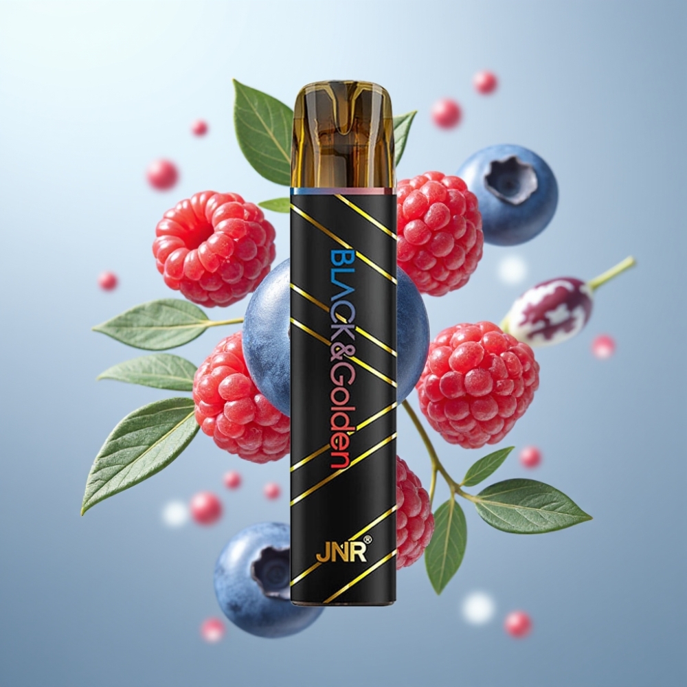 JNR Black&Golden 800 Puffs Disposable Vape Zilāogu Sūra Aveņu (2ml, 2% nikotīna)