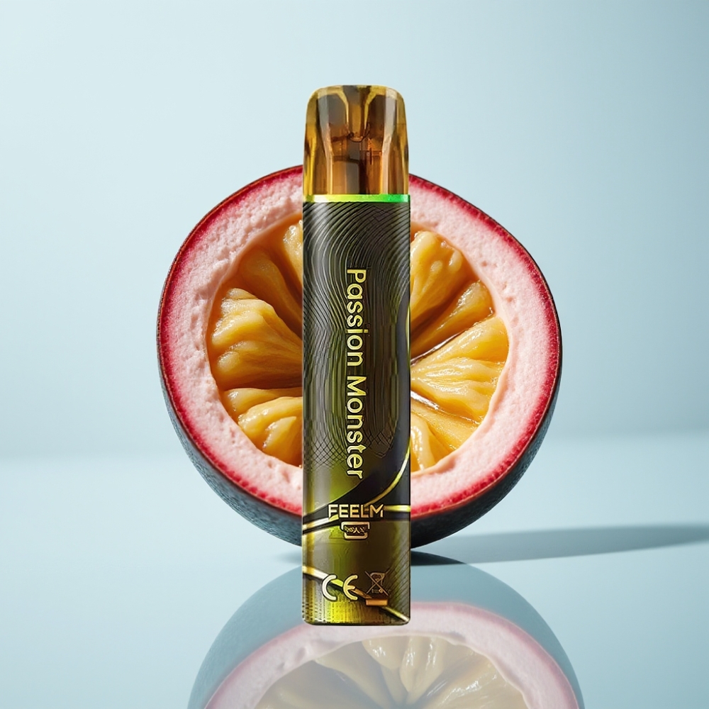 JNR Black&Golden 800 Puffu Disposable Vape Passion Monster