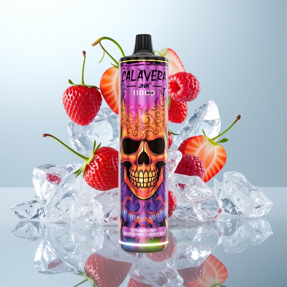 JNR Calavera 11000 Puffs Disposable Vape Zemeņu Aveņu Ķiršu Ledus, Type-C, 850mAh, 21ml