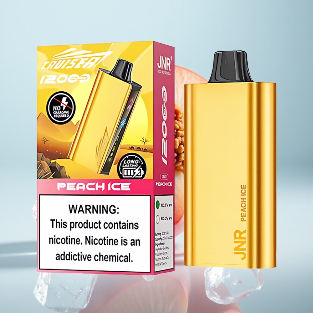 JNR Cruiser 12000 Puffu Bez Uzlādes Dispečera Vape Persiku Ledus, 3500 mAh, 25ml