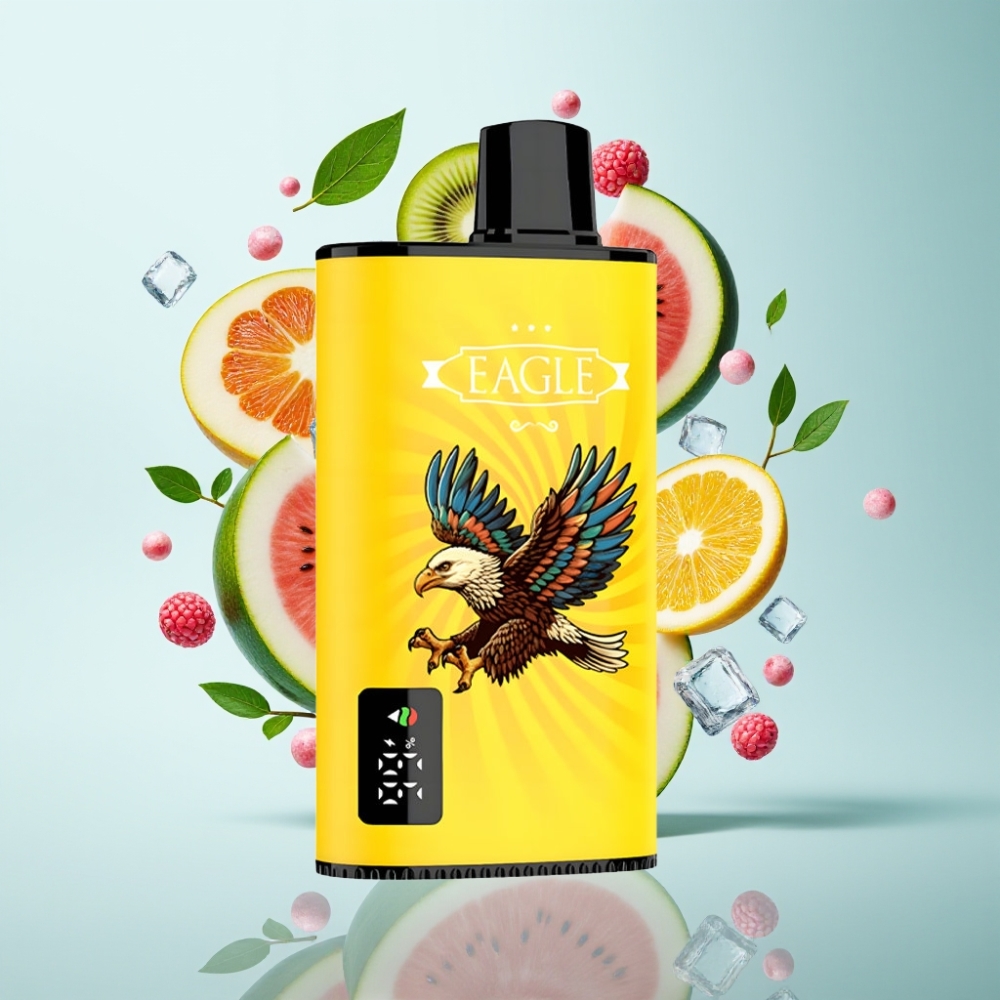 JNR EAGLE Smart 23000 Pūšu Disposable Vape ar Digitālo Displeju, 1.0ohm, Kiwi Watermelon Ice
