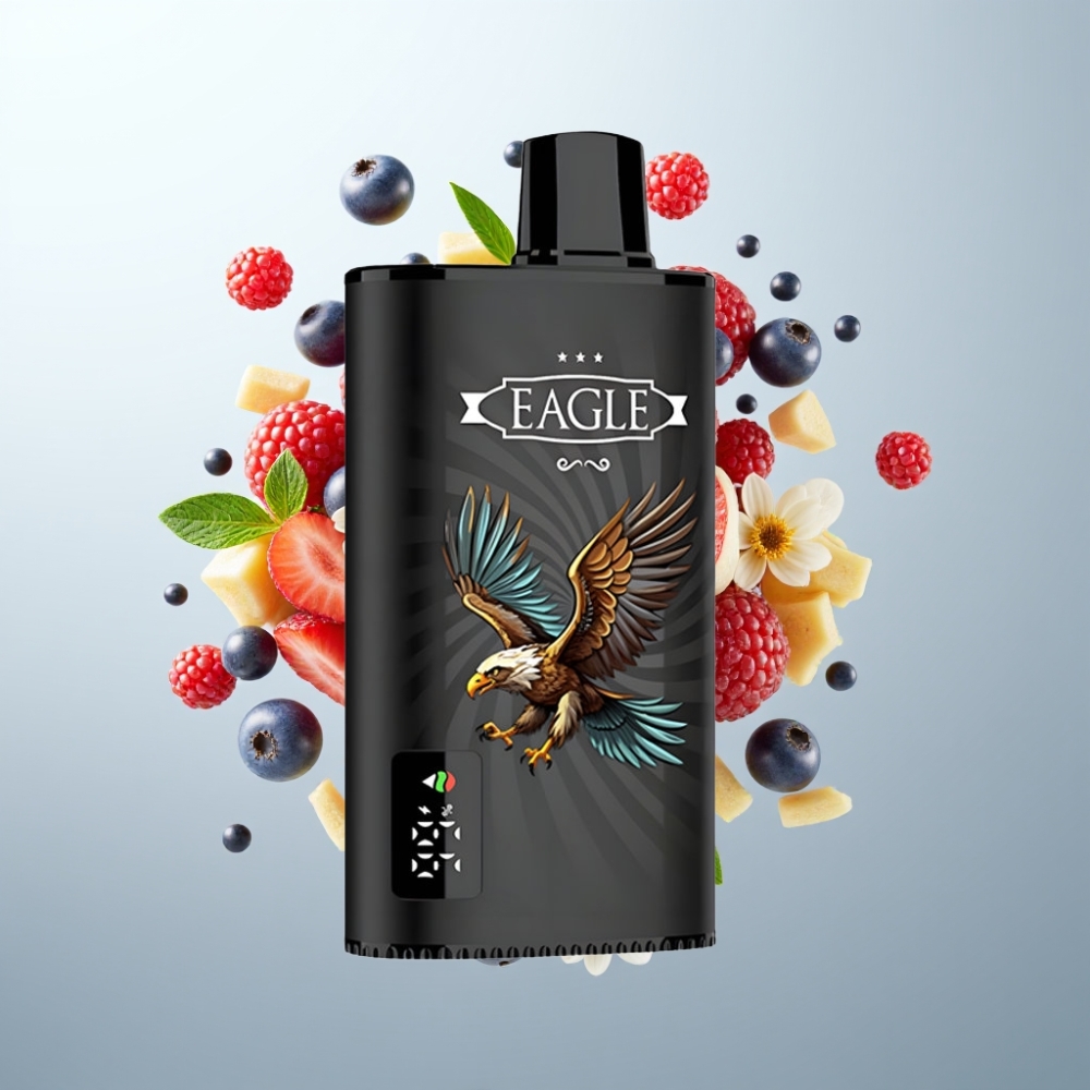 JNR EAGLE Smart 23000 Puffs Digitālais Disposable Vape ar Jauktām Ogām, 25ml, Type-C