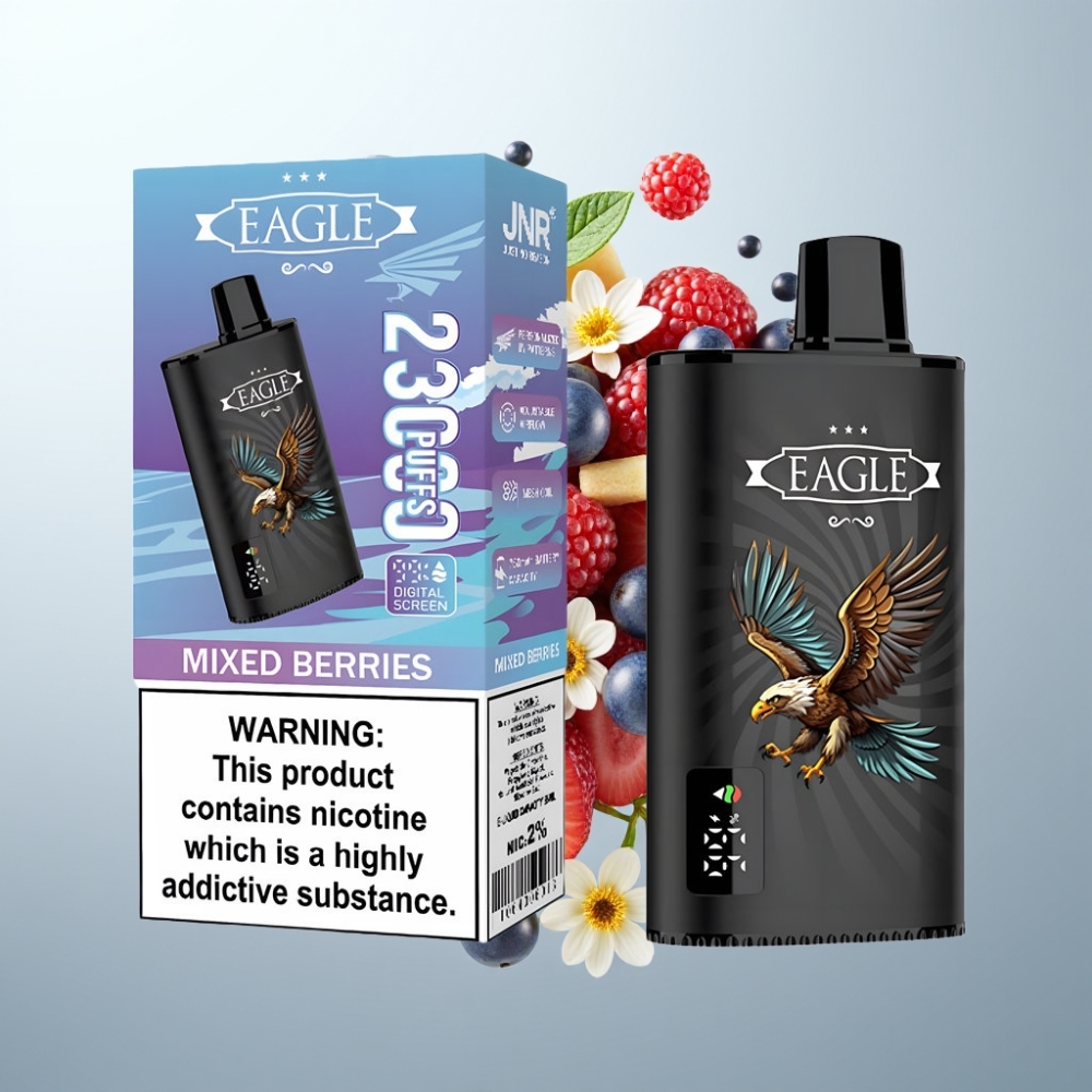 JNR EAGLE Smart 23000 Puffs Digitālais Disposable Vape ar Jauktām Ogām, 25ml, Type-C