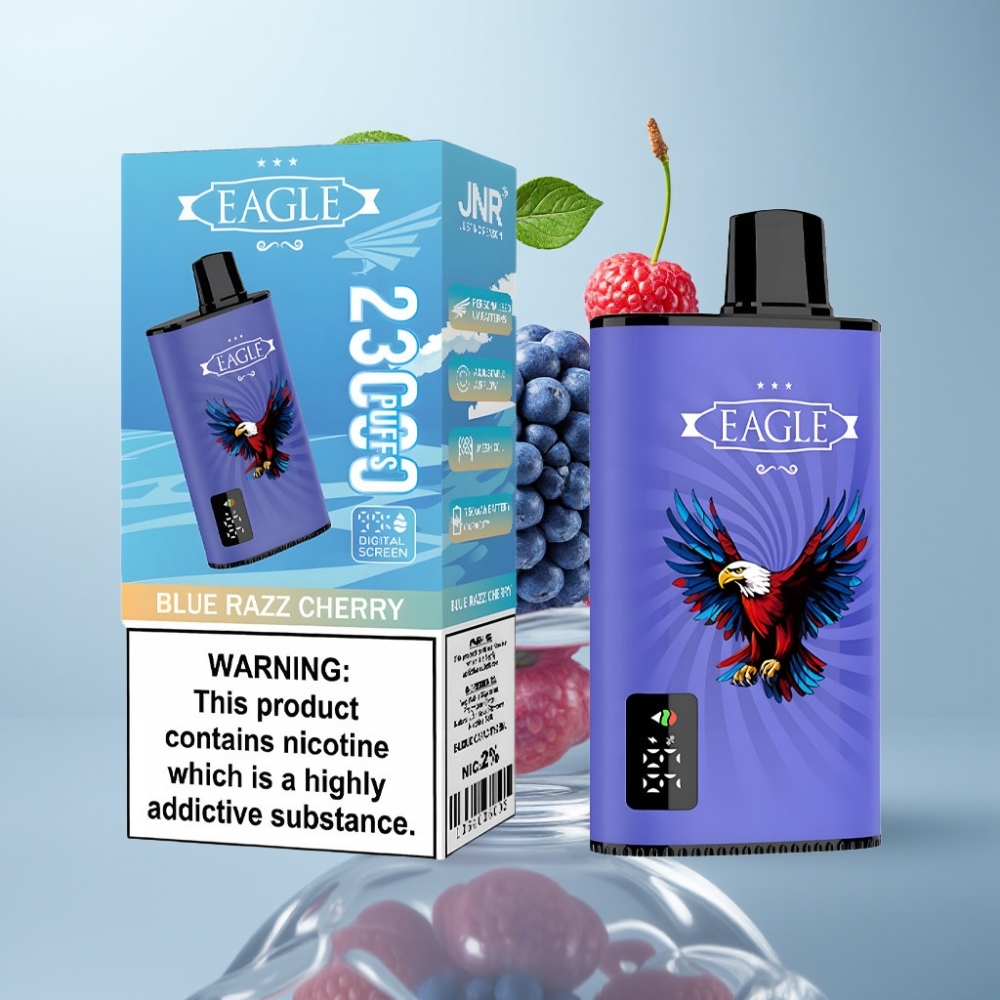 JNR EAGLE Smart 23000 Puffs Disposable Vape 25ml 2% Zilā Aveņu Ķiršu
