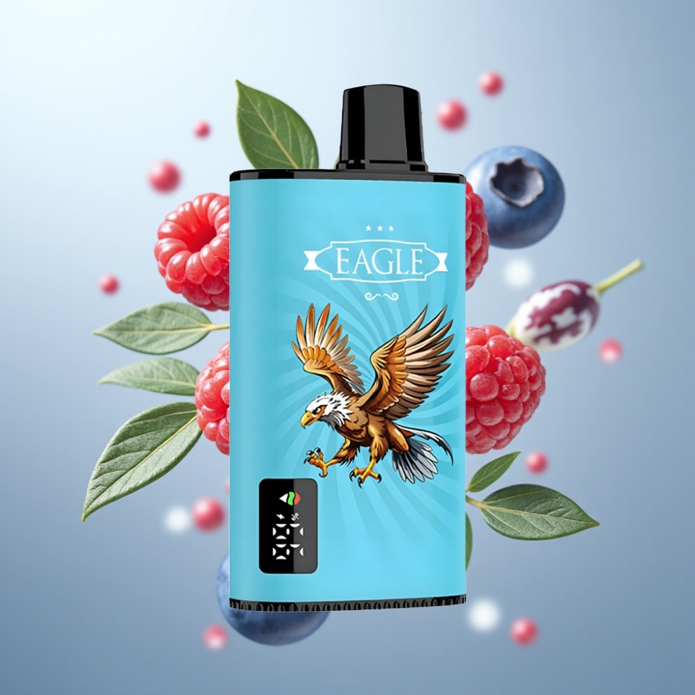 JNR EAGLE Smart 23000 Puffs Disposable Vape 25ml 2% Zilā Viltene Skābā Aveņu Garša