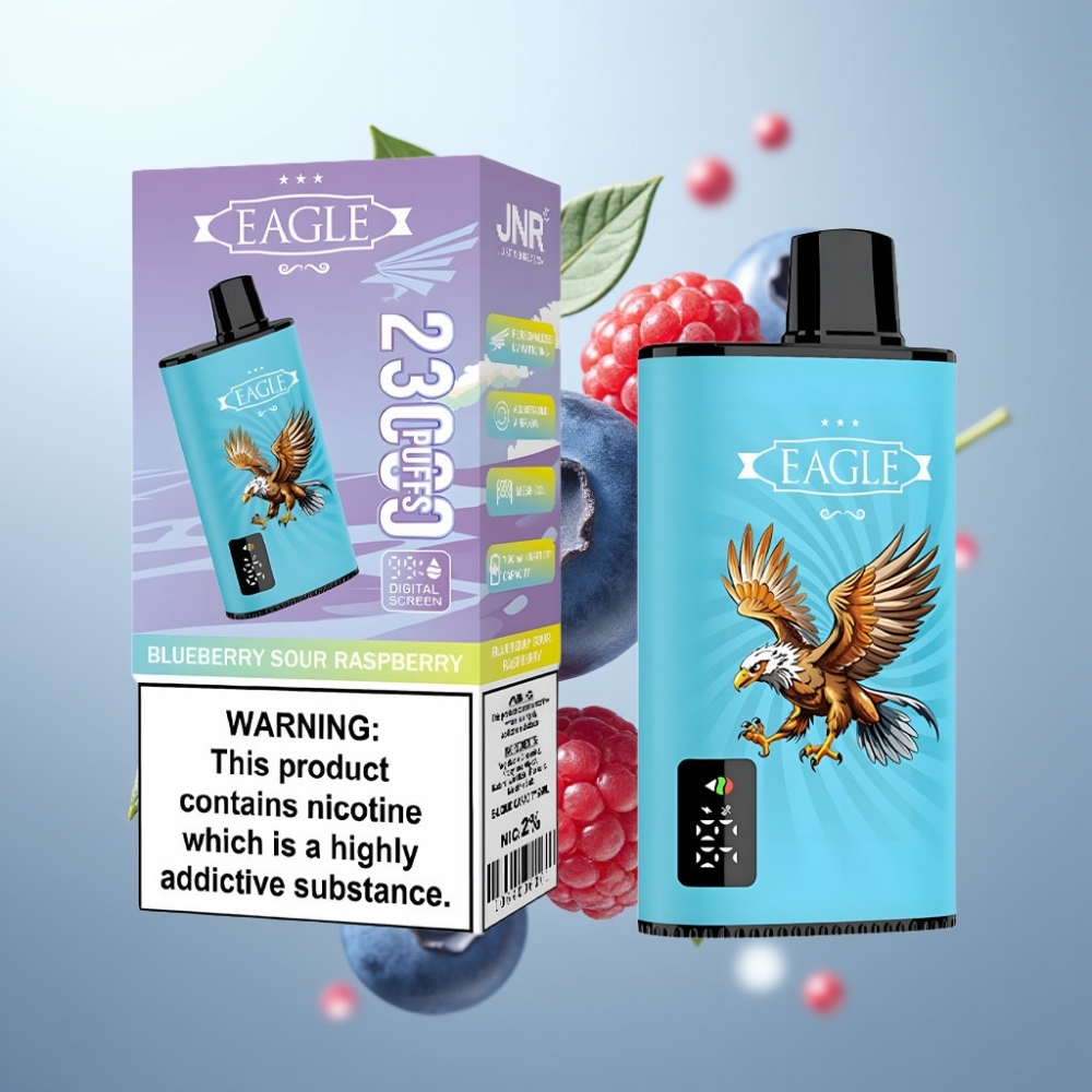JNR EAGLE Smart 23000 Puffs Disposable Vape 25ml 2% Zilā Viltene Skābā Aveņu Garša